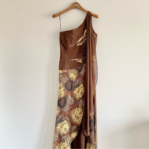 Assar New York One Shoulder Print Dress Size 12 - Picture 2 of 7